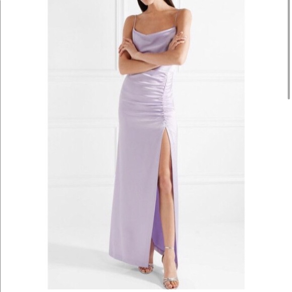 Alice + Olivia Diana Satin Maxi Dress Lilac Gown 6